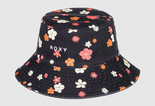 Roxy Jasmine Paradise Reversible Bucket Hat in anthracite sunny days floral colourway