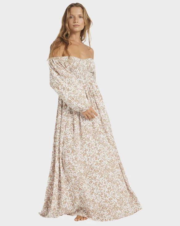 Roxy Kerlina Maxi Dress in cloud dancer floral on model from front