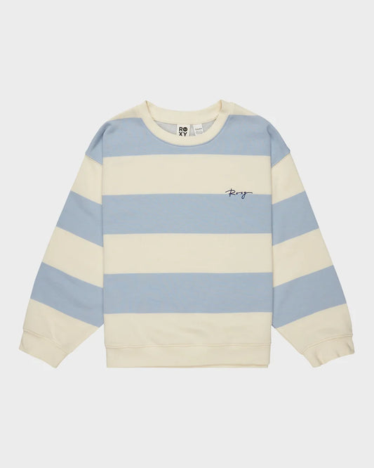 Roxy Little Things Crew in colour skyway stripe front veiw