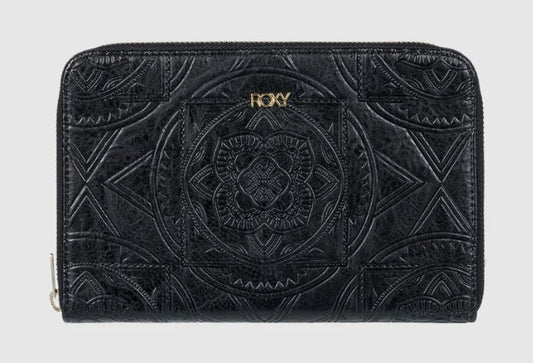 Roxy Magic Happens Zip Around Wallet in anthracite colourway from front