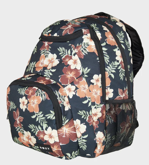 Roxy Shadow Swell Printed 24 Litres Backpack in almond tropical feels colourway from side