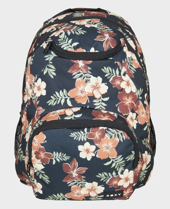 Roxy Shadow Swell Printed 24 Litres Backpack in almond tropical feels colourway from front