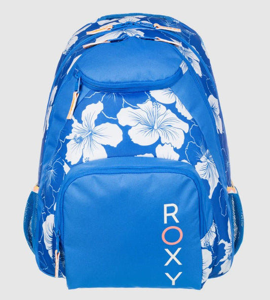 Roxy Shadow Swell Printed Backpack in nebulas blue hippy hibiscus from front