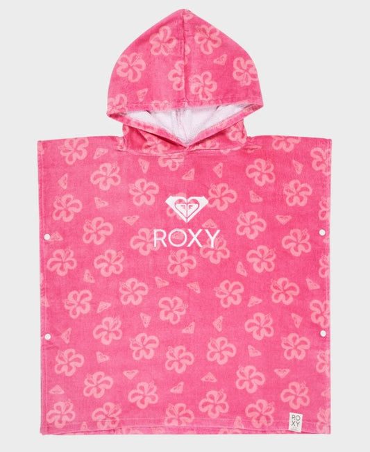 Roxy Toddlers Stay Magical Printed Hooded Towel in pink floral