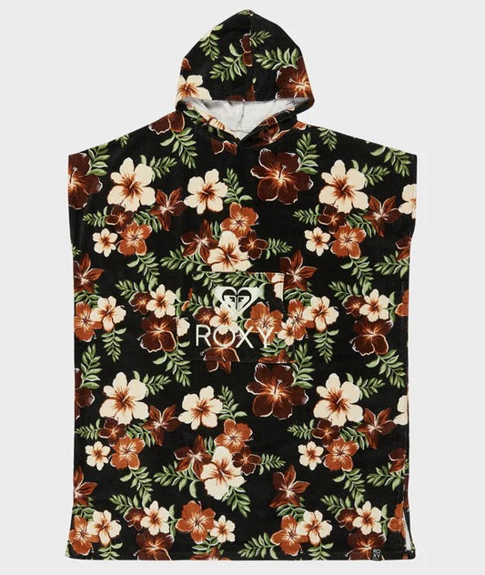 Roxy Stay Magical Printed Womens Hooded Towel in almond tropical colourway