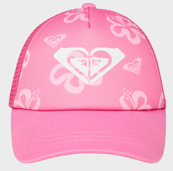 Roxy Sweet Emotions Girls Trucker Cap in pink cosmos from the front