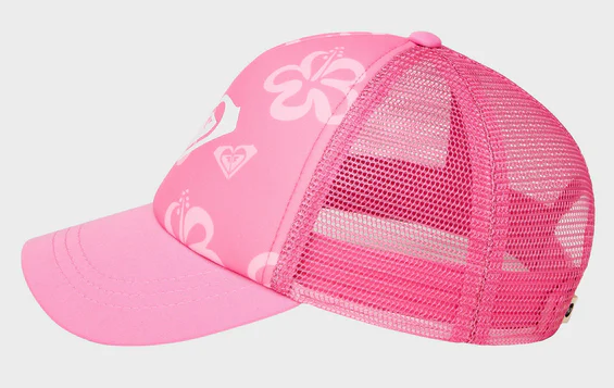 Roxy Sweet Emotions Girls Trucker Cap in pink cosmos from the side
