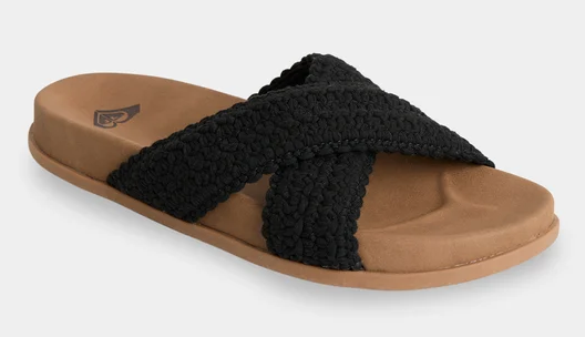 Roxy Syenna Womens Sandals in black textile upper and natural sole