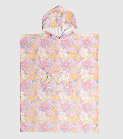 Roxy Youth Stay Magical Printed Hooded Towel  in candlelight pea colourway