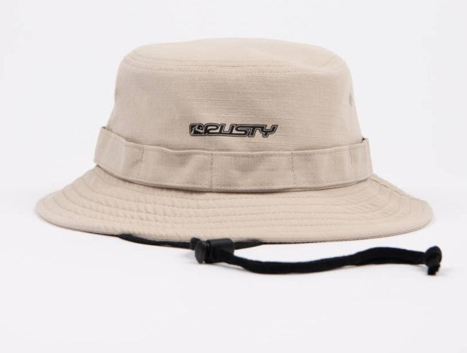 Rusty Angler Ripstop Bucket Hat in pumice stone colourway