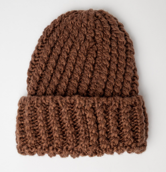 Rusty Aspen Chunky Women's Beanie in pinecone colourway from rear