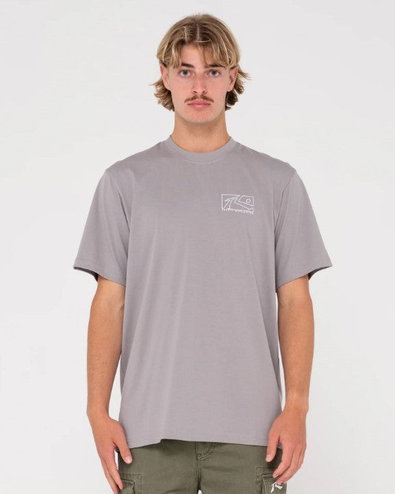 Rusty Boxed Out Tee in frost grey from front