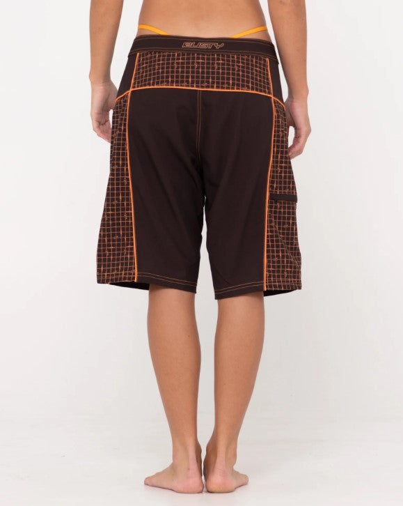 Rusty Connected Low Rise Long Boardshorts in java colour from rear