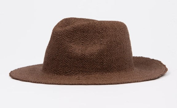 Rusty Dean Crushable Straw Hat in chocolate colourway