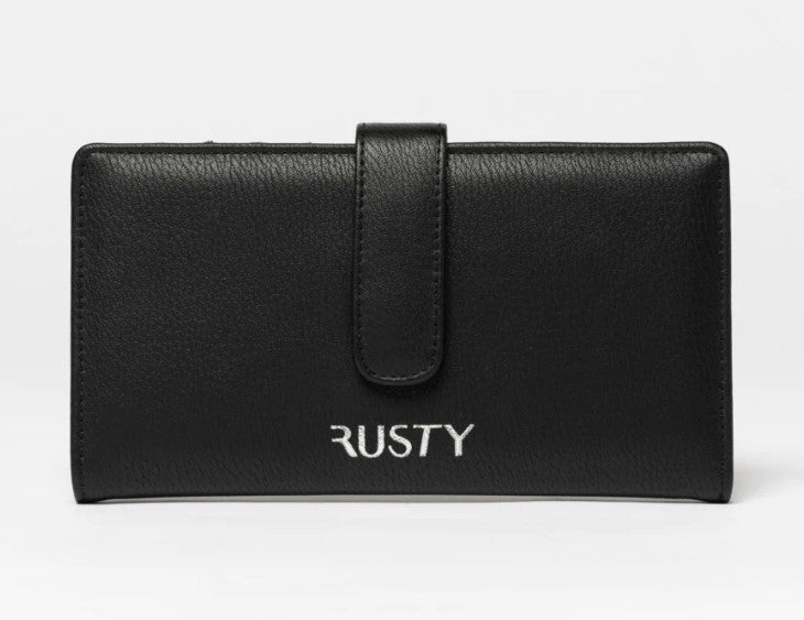 Rusty Essence Flap Wallet in black