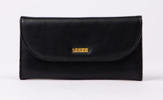 Rusty Eve Flap Wallet in black PU