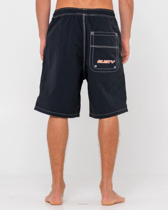 Rusty Flip Daddy 22" Boardshorts in black from rear