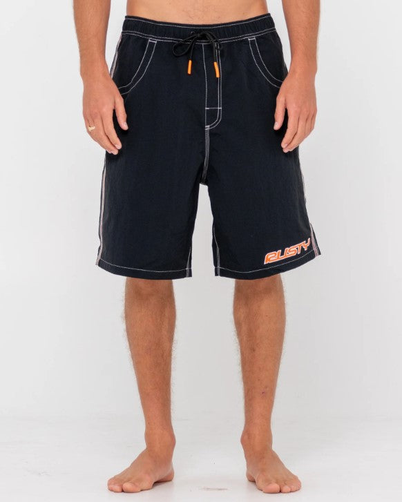 Rusty Flip Daddy 22" Boardshorts in black from front