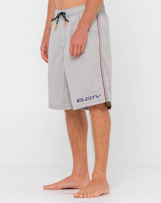 Rusty Flip Daddy 22" Boardshorts in oyster grey from side