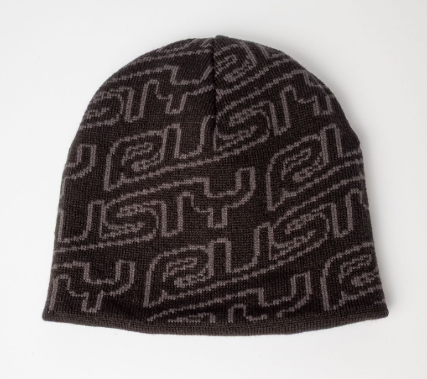 Rusty Flip Daddy Reversible Beanie in black showing reversed side