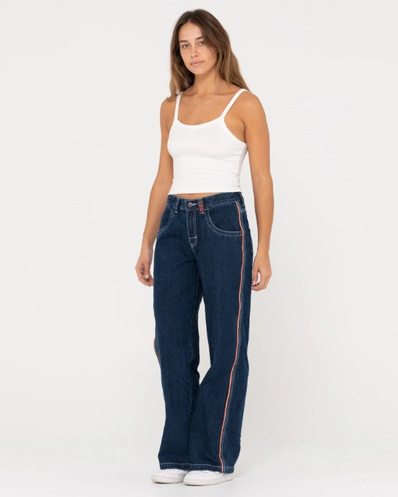 Rusty Flip Mommy Low Rise Wide Leg Denim Jeans