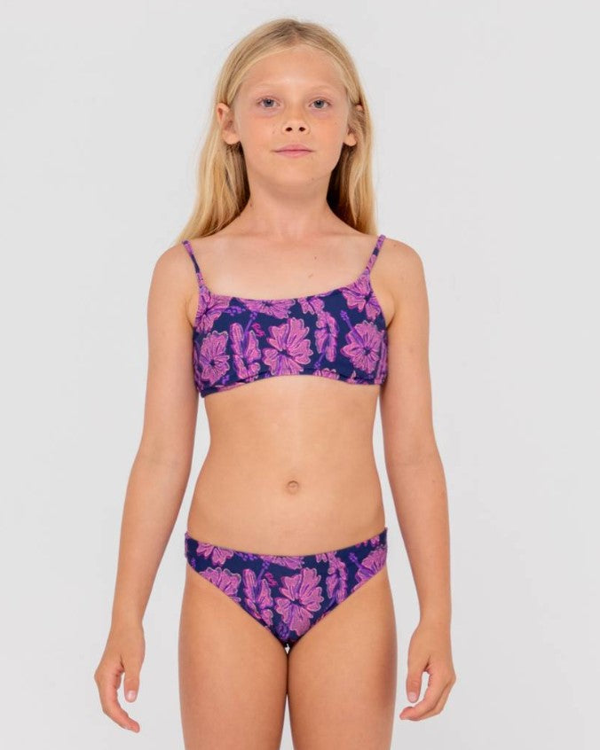 Rusty Girls Hibiscus Bikini Set in fuschia from front