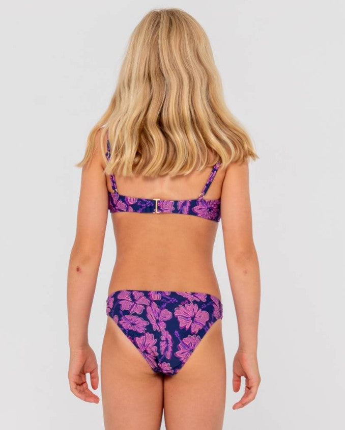 Rusty Girls Hibiscus Bikini Set in fuschia from rear