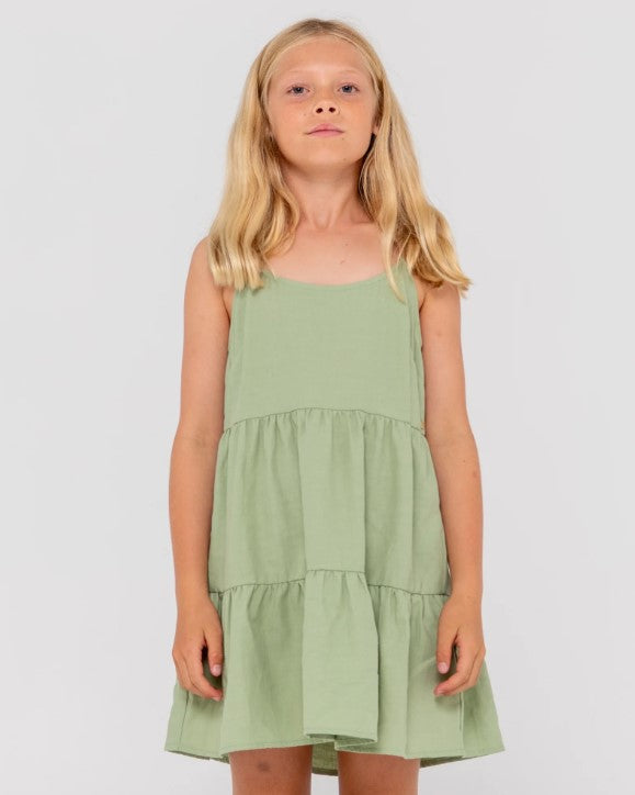 Rusty Girls Sweet Water Slip Dress in pistacchio colour from front