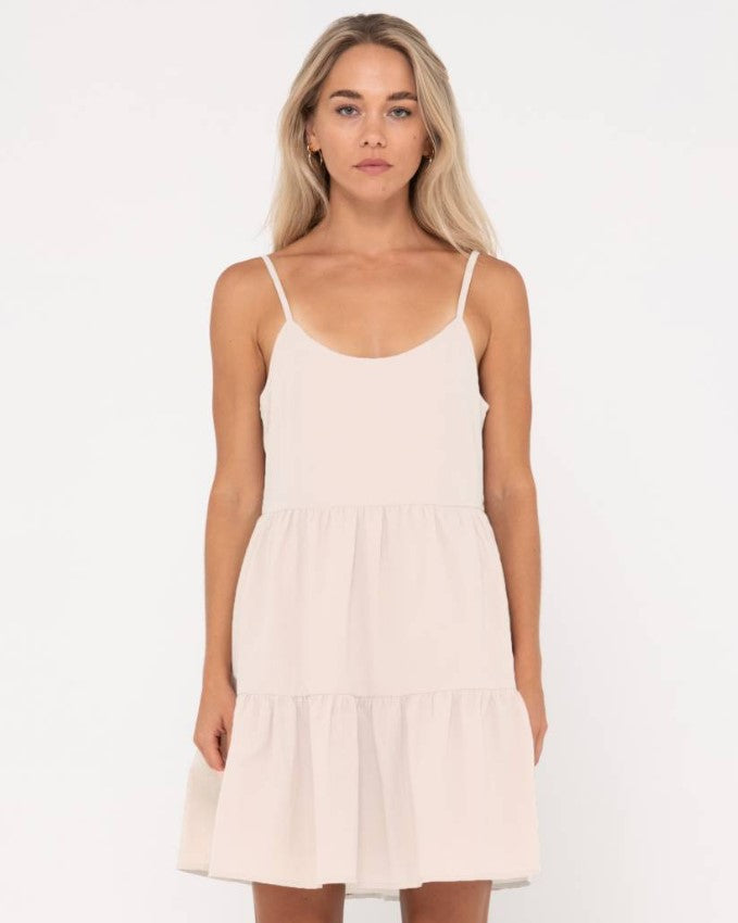 Rusty Heather Slip Dress in oatmeal colour from front