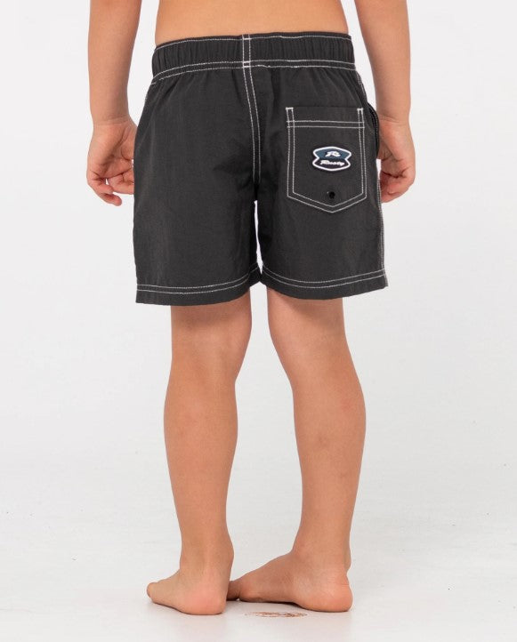Rusty Heritage 95 All Day Runts Shorts in coal colour from rear