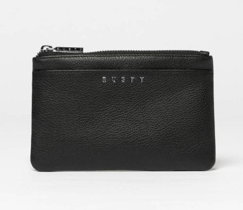 Rusty Honour Leather Pouch Wallet in black leather