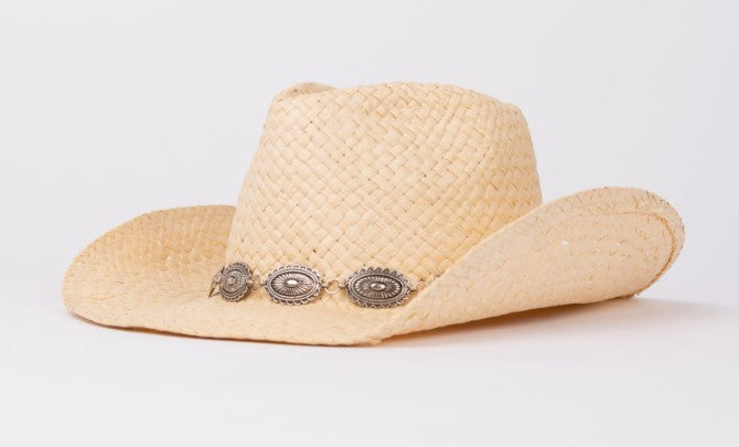 Rusty Howdy Cowboy Straw Hat in natural colour 
