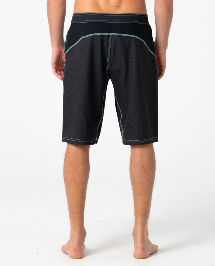 Rusty Hydro Surge Fixed Waist 22" Boardshorts in black from rear