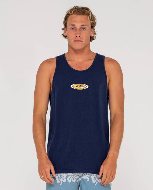 Rusty Irie Eye Tank in navy blue from front