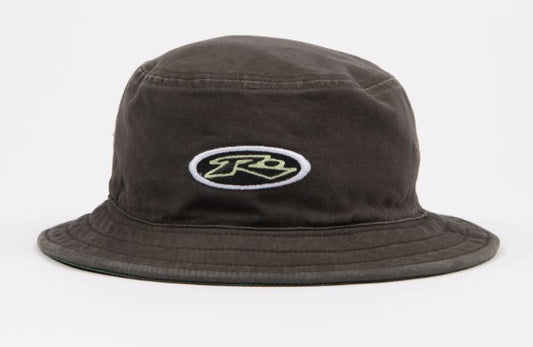 Rusty Kick Flip Reversible Bucket Hat in coal colourway 