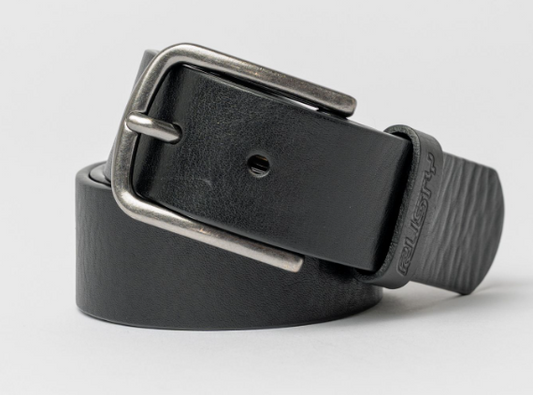 Rusty Low River Leather Belt in black