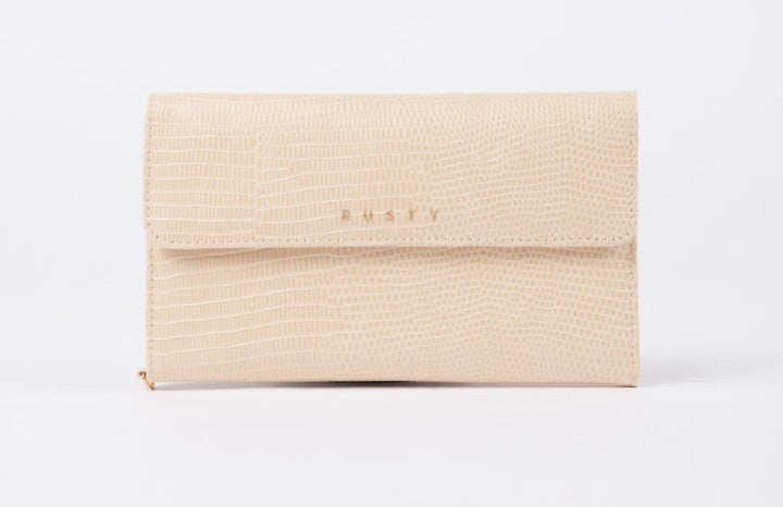 Rusty Mila Travel Wallet in coconut cream colourway