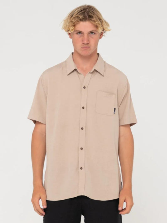 Rusty Overtone Short Sleeve Linen Shirt 