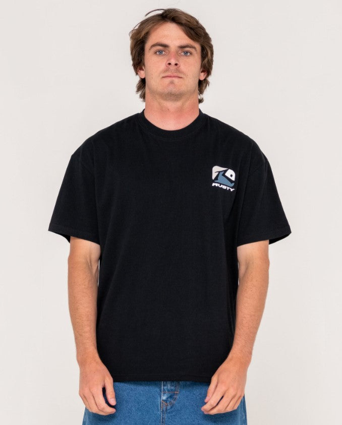 Rusty Phenom T-Shirt  in black from front