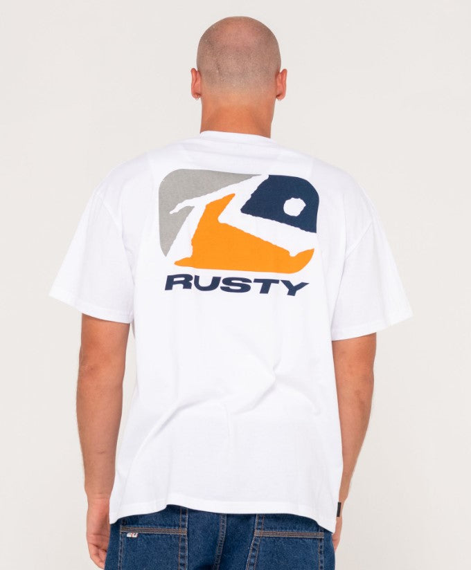 Rusty Phenom T-Shirt  in white from rear
