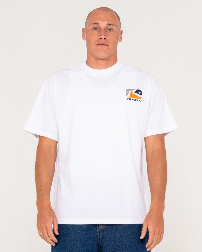 Rusty Phenom T-Shirt  in white from front