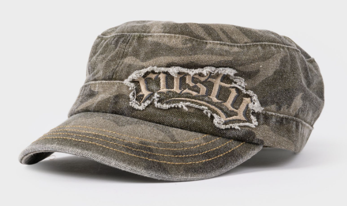 Rusty Punked Camo Military Cap from the side
