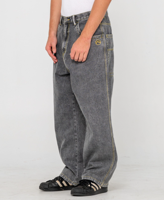 Rusty Redemption Baggy Jeans in washed black from side