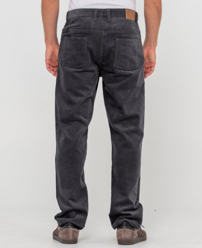 Rusty Rifts 5 Pocket Cord Pants in coal from rear