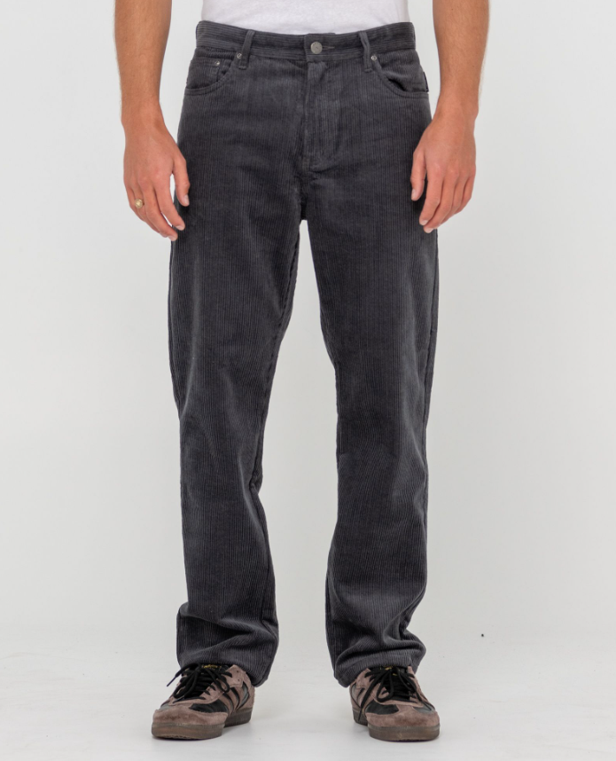 Rusty Rifts 5 Pocket Cord Pants in coal from front