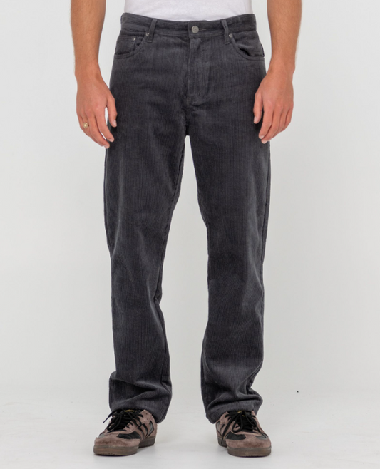 Rusty Rifts 5 Pocket Cord Pants in coal from front