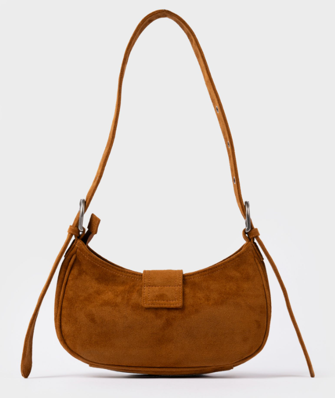 Rusty Rodeo Suede Handbag in nutshell colourway from the back