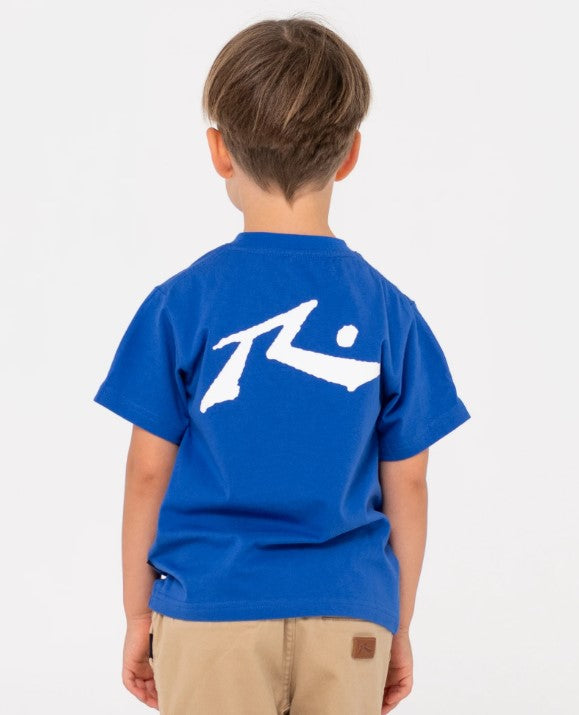 Rusty Runts Competition Tee in royal blue from rear