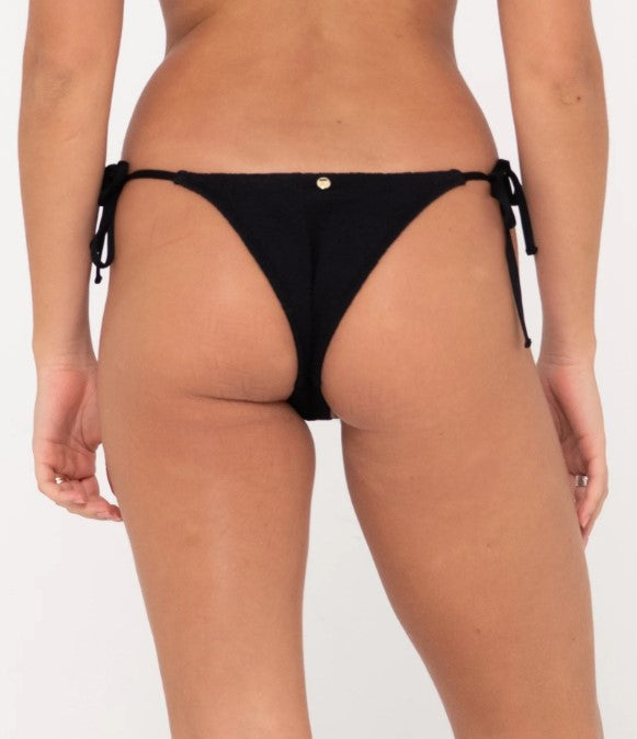 Rusty Sandalwood Side Ties Pant with Multiway Bikini showing bottom in black from rear