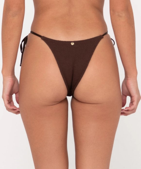 Rusty Sandalwood Side Ties Pant with Multiway Bikini in java colour showing pant from rear